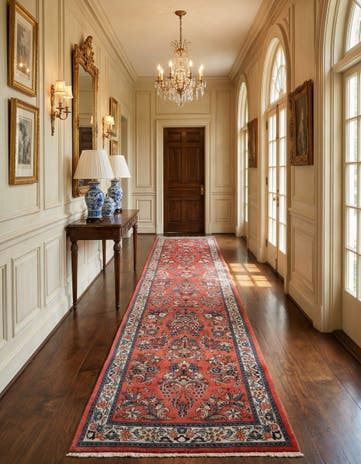 2' 5 x 11' 7 Sarouk Wool Runner Rug