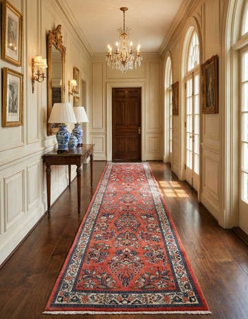 2' 5 x 11' 7 Sarouk Wool Runner Rug