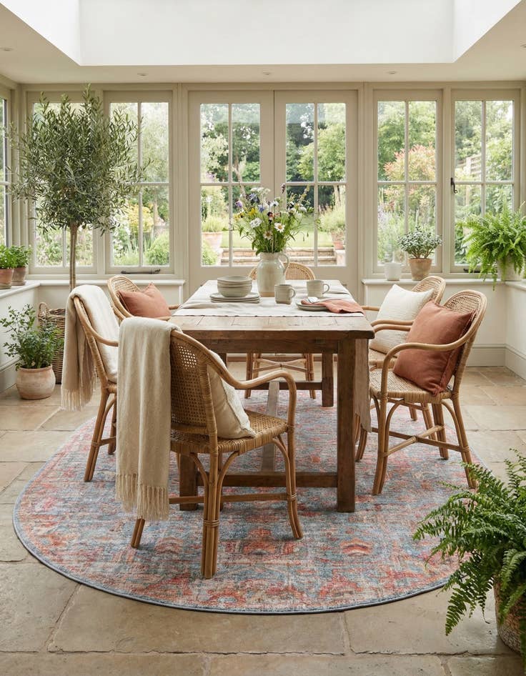 Detail image of 7' 10 x 10'  Washable Nostalgia Oval Rug