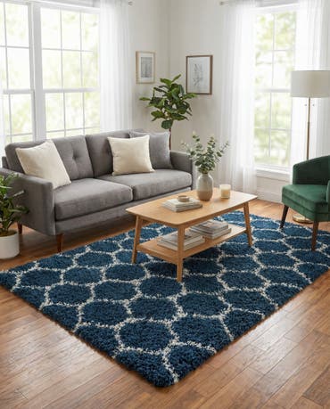  4' x 6' Lattice Shag Rug