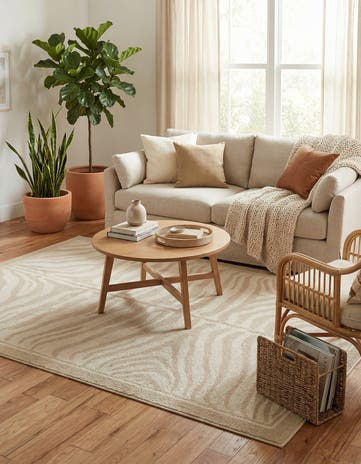 Beige and Ivory Safari Rug