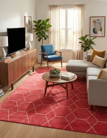 10' x 14' Lattice Frieze Rug