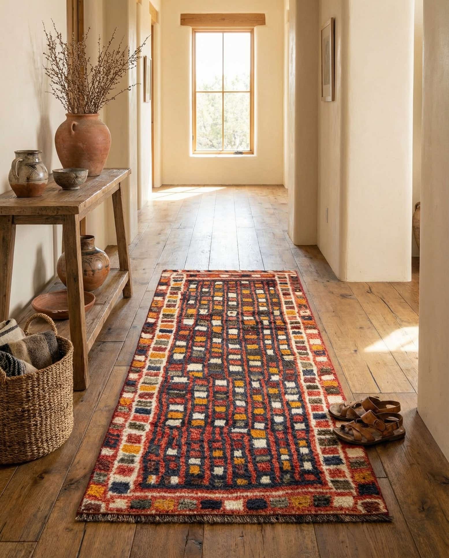 3' 4 x 6' 10 Gabbeh Wool Runner Rug