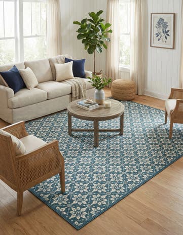 10' x 14' Easy-Clean Trellis Indoor / Outdoor Rug