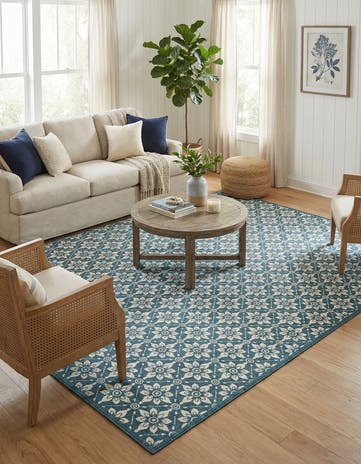 10' x 14' Easy-Clean Trellis Indoor / Outdoor Rug