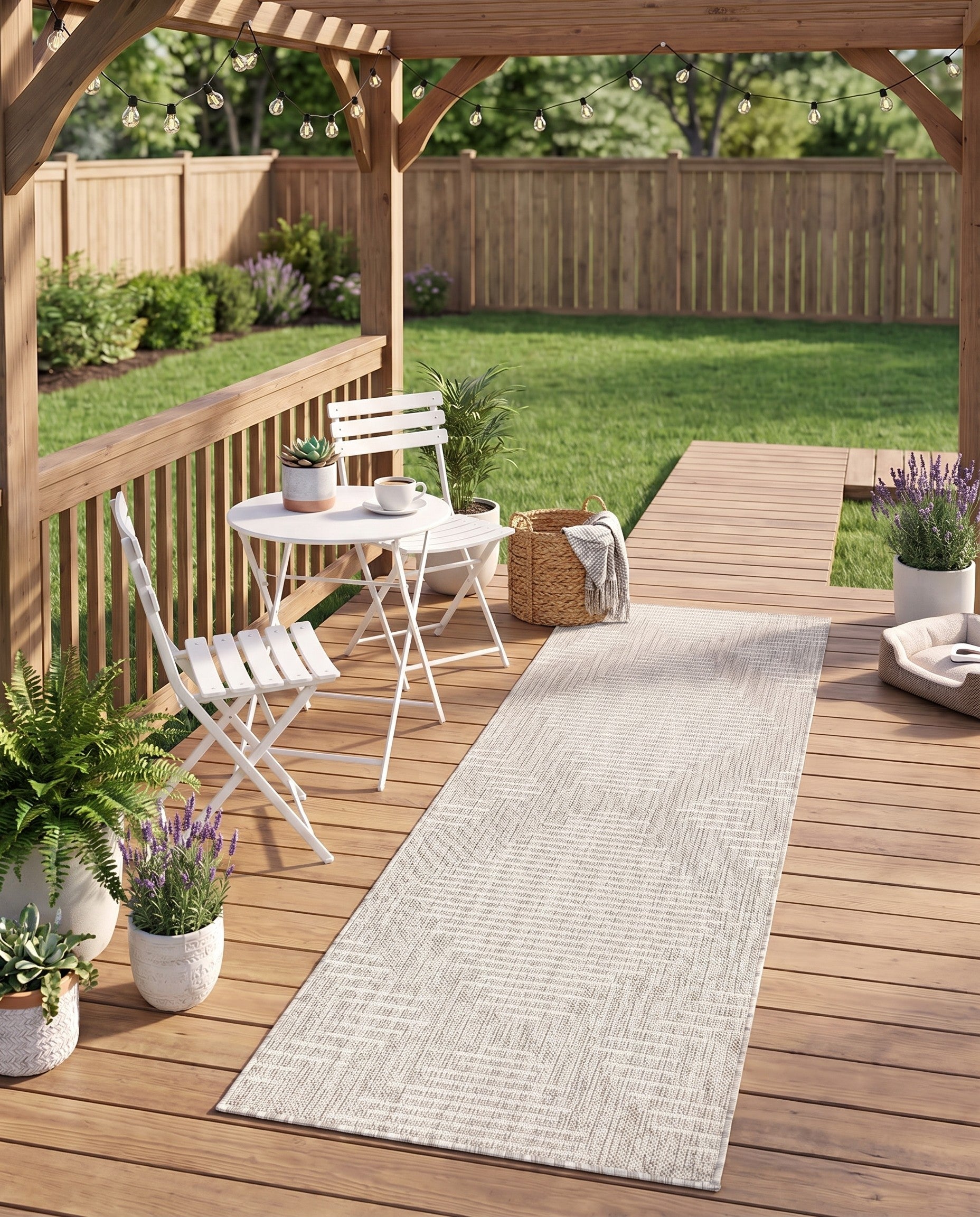2' x 5' 3 Easy-Clean Modern Indoor / Outdoor Runner Rug