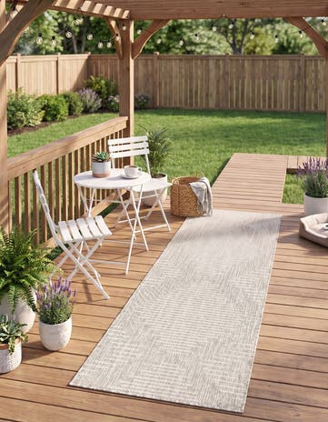 2' x 5' 3 Easy-Clean Modern Indoor / Outdoor Runner Rug