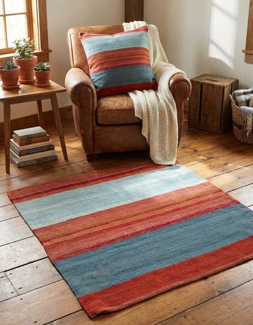 3' 2 x 3' 3 Hand Woven Pillow Wool Square Rug