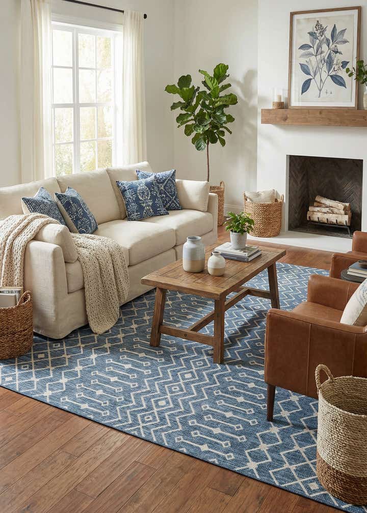 10' x 14' Easy-Clean Trellis Indoor / Outdoor Rug