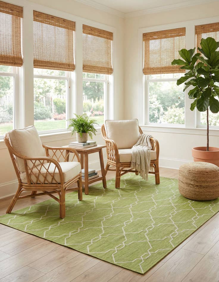 Detail image of 7' x 10'  Washable Trellis Indoor / Outdoor Rug