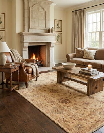 5' x 6' 6 Hand Knotted Peshawar Ziegler Rug