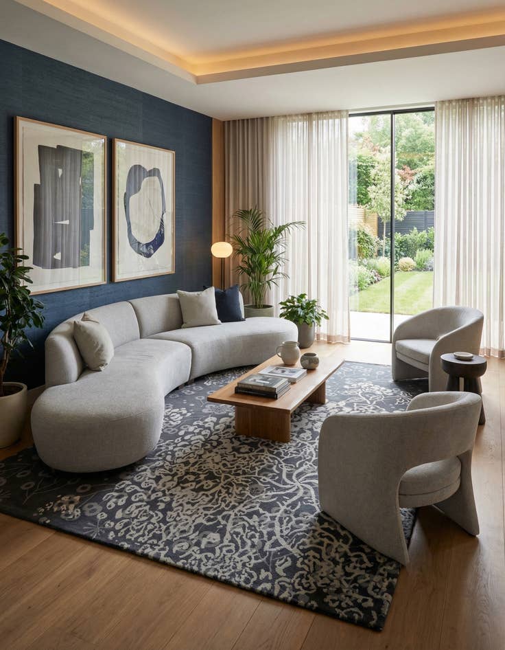 Detail image of 7' 5 x 10'  Hand Knotted Modern Himalaya Wool Rug