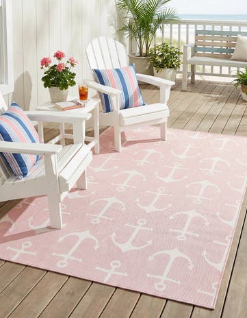 5' 3 x 8' Easy-Clean Coastal Indoor / Outdoor Rug