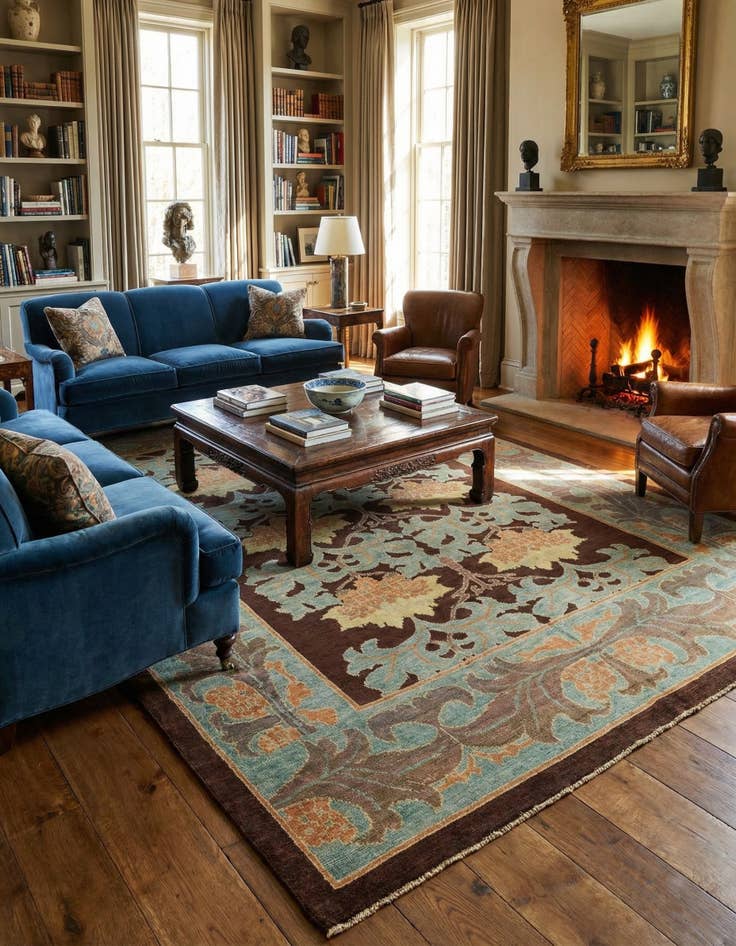 Detail image of 10' 9 x 15' 2  Hand Knotted Oushak Wool Rug