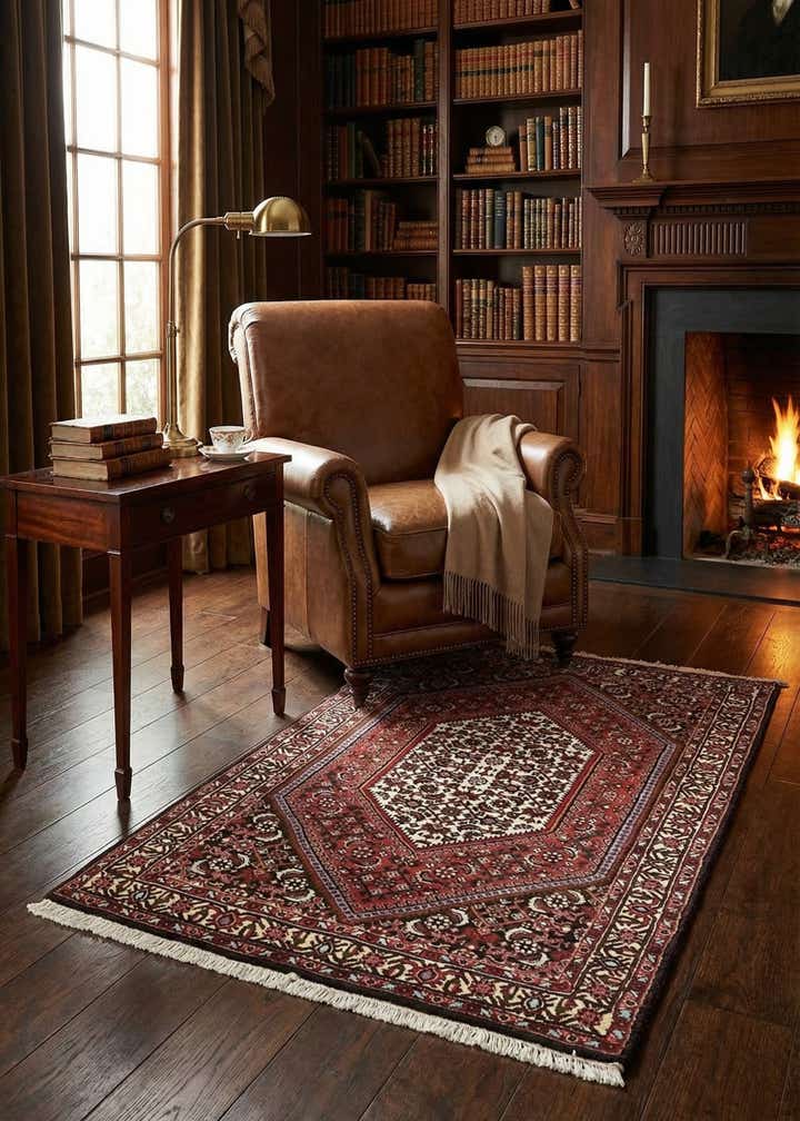 2' 5 x 3' 6 Hand Knotted Bidjar Persian Wool Rug