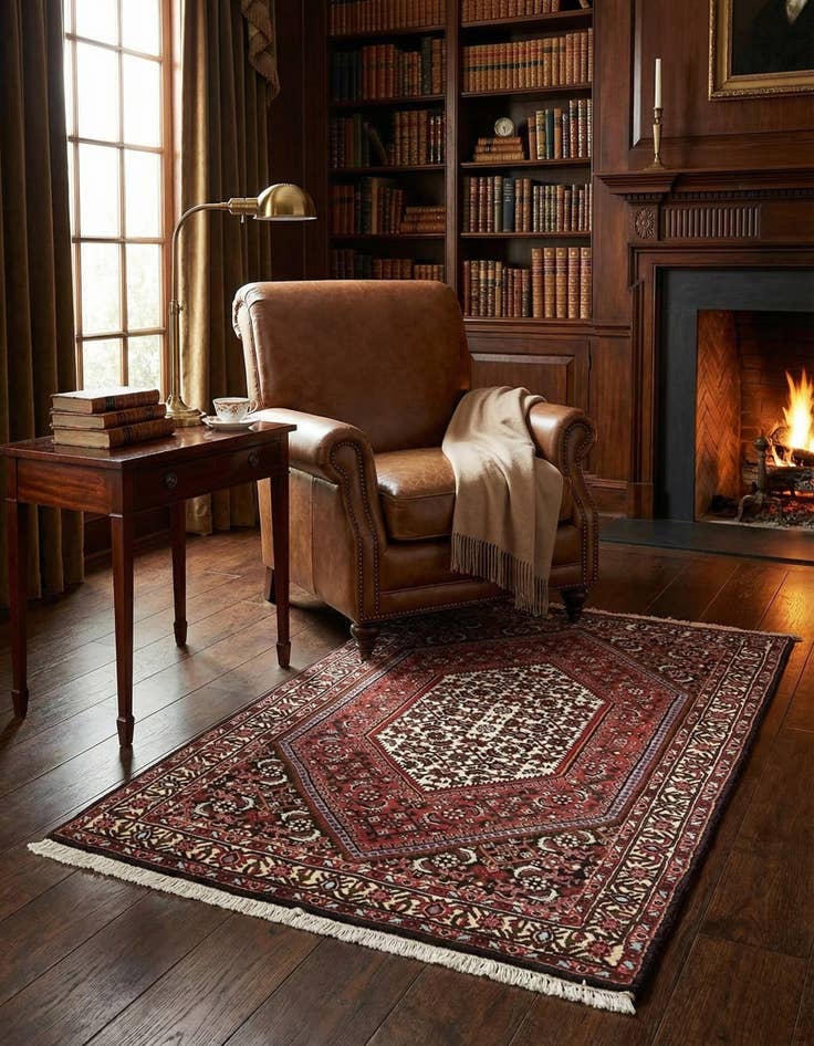 Detail image of 2' 5 x 3' 6 Hand Knotted Bidjar Persian Wool Rug