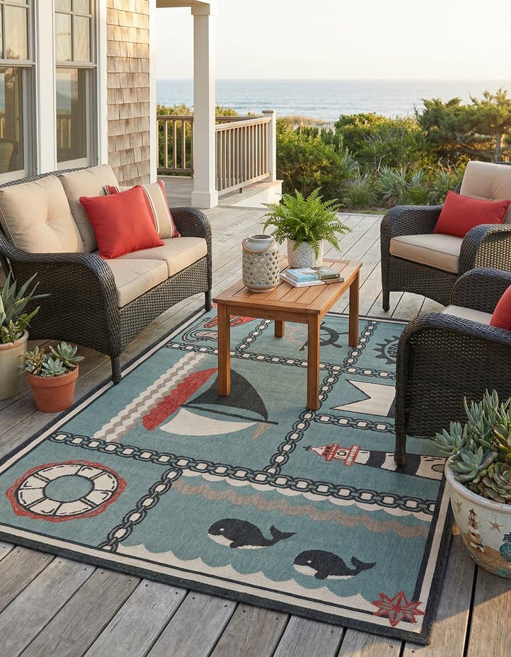 6' x 9' Easy-Clean Coastal Indoor / Outdoo...