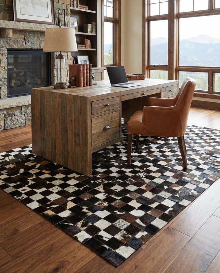 5' x 8' Cowhide Stocks Rug