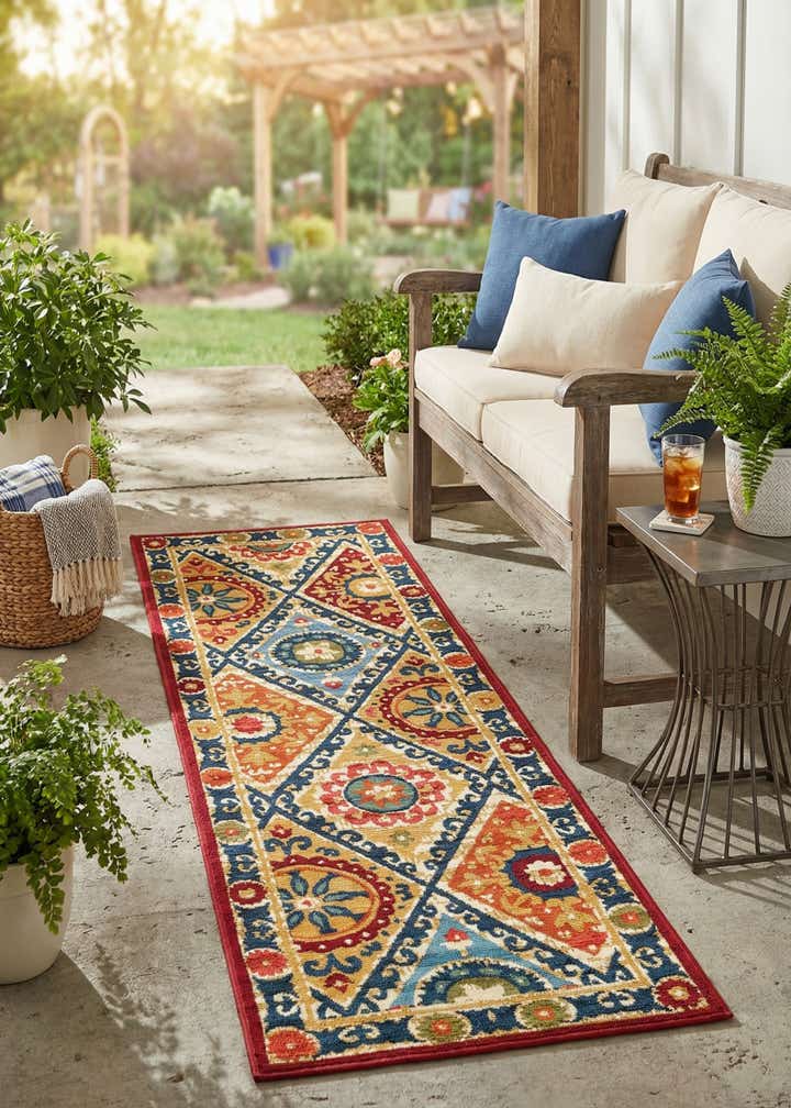 2' x 6' Easy-Clean Modern Indoor / Outdoor Runner Rug