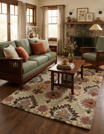 5' 1 x 8' Agra Wool Rug
