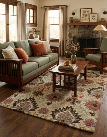 5' 1 x 8' Agra Wool Rug