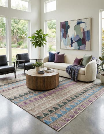 6' 4 x 10' Hand Knotted Modern Ziegler Wool Rug