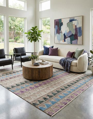 6' 4 x 10' Hand Knotted Modern Ziegler Wool Rug