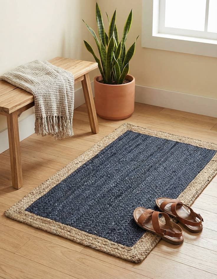 Detail image of 2' x 3' 1  Hand Braided Jute Rug