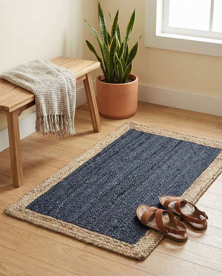 2' x 3' 1 Handmade Braided Jute Rug