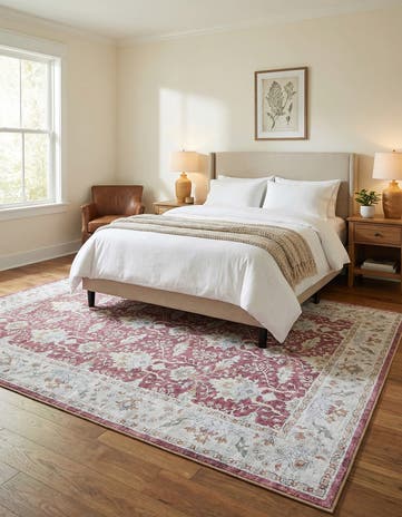 Burgundy Red Washable Timeless Rug