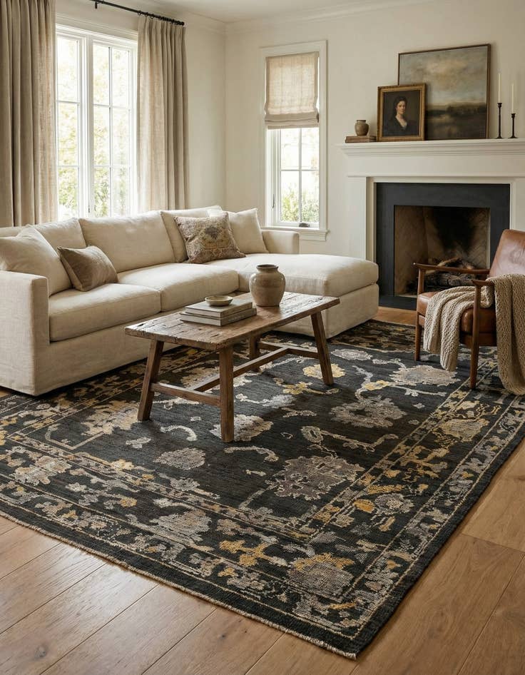 Detail image of 8' 2 x 9' 7  Hand Knotted Oushak Wool Rug