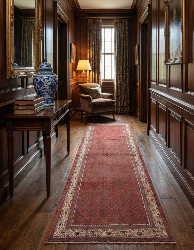 Detail image of 3' 5 x 10' 4  Hand Knotted Sarough Mir Persian Wool Runner Rug