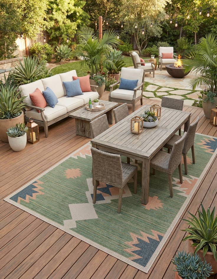 Detail image of 7' 10 x 11'  Washable Baja Indoor / Outdoor Rug