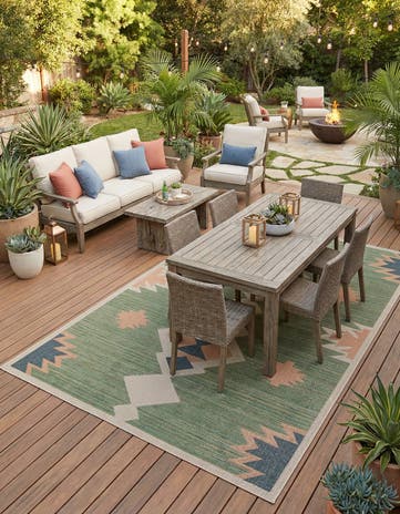 7' 10 x 11' Easy-Clean Baja Indoor / Outdoor Rug