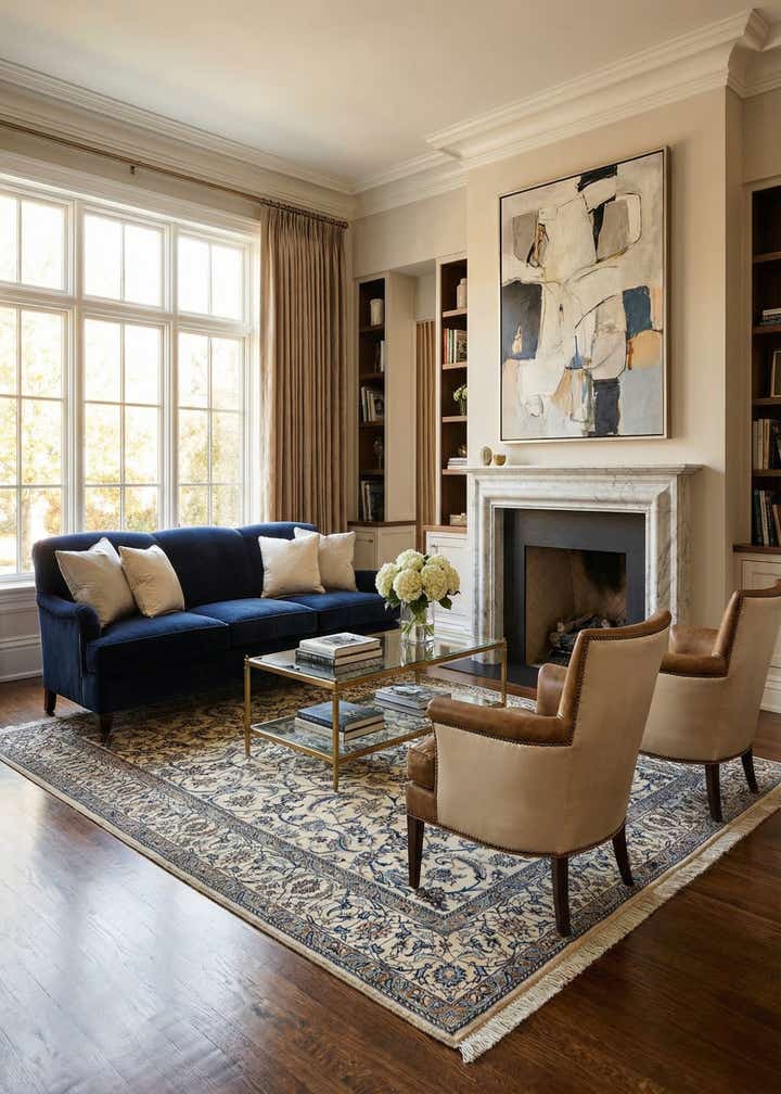 5' 7 x 8' 7 Hand Knotted Nain Rug