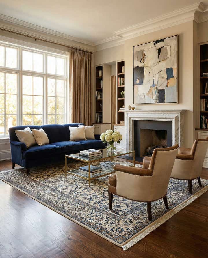 5' 7 x 8' 7 Hand Knotted Nain Rug