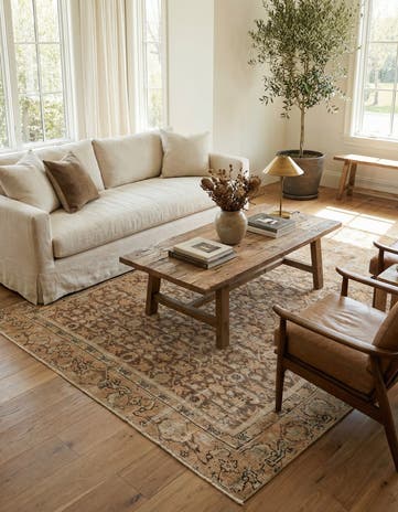 6' 7 x 9' 4 Hand Knotted Ultra Vintage Persian Wool Rug