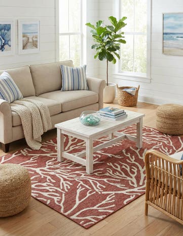 5' 3 x 8' Easy-Clean Coastal Indoor / Outdoor Rug