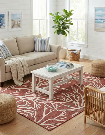 5' 3 x 8' Easy-Clean Coastal Indoor / Outdoor Rug
