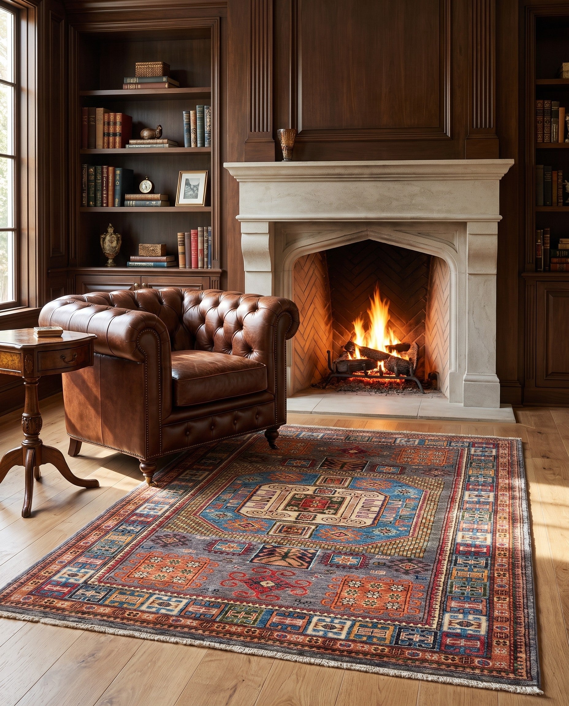 5' x 6' 4 Hand Knotted Kazak Rug