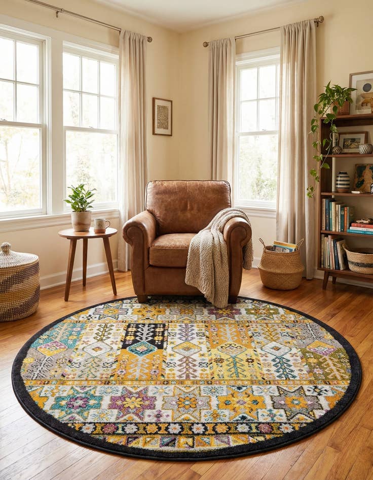 Detail image of 5' 3 x 5' 3 Carrington Round Rug