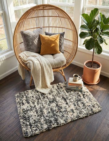 Salt and Pepper Hand Woven Haka Deluxe Shag Rug