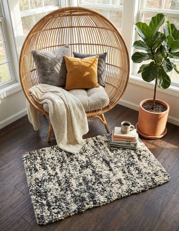 Salt and Pepper Hand Woven Haka Deluxe Shag Rug