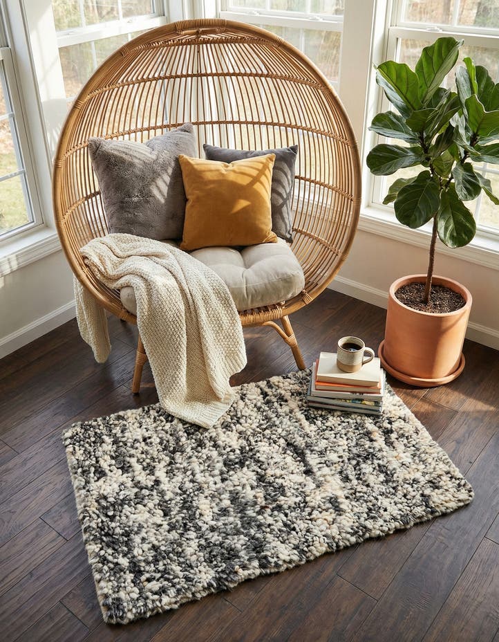 2' x 3' 1 Hand Woven Haka Deluxe Shag Rug