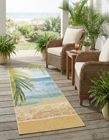 2' 7 x 5' 3 Easy-Clean Coastal Indoor / Outdoor Runner Rug