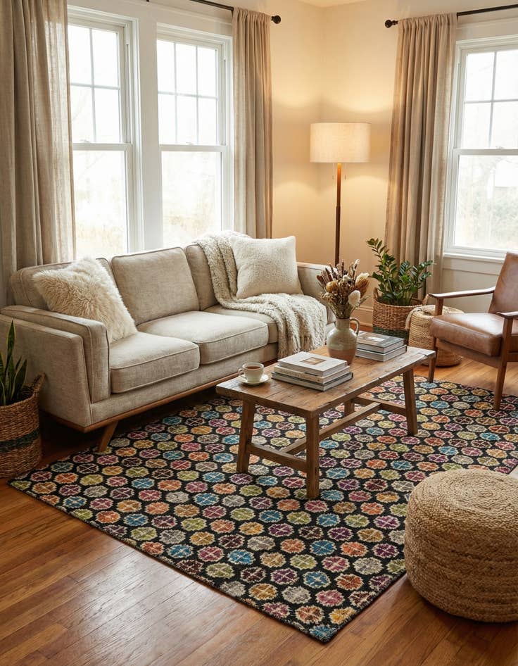 Detail image of 4' 10 x 6' 7  Hand Knotted Darya Wool Rug