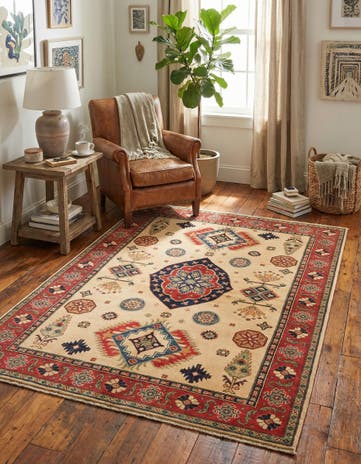 5' 6 x 7' 9 Hand Knotted Kazak Rug