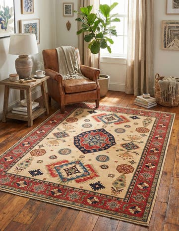 5' 6 x 7' 9 Hand Knotted Kazak Rug