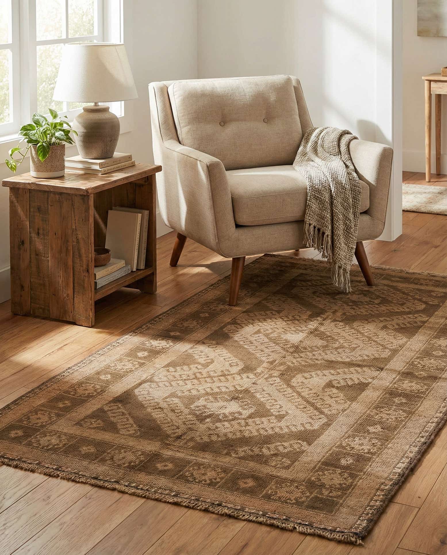 3' 5 x 6' 3 Hand Knotted Ultra Vintage Persian Wool Rug