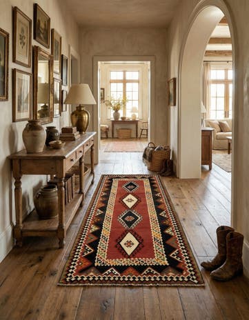 4' 6 x 9' 9 Hand Knotted Ghashghai Persian Runner Rug